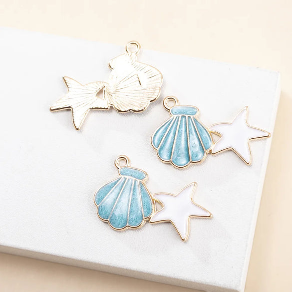 10 PCS/Package 20*30mm Alloy Shell Pendant