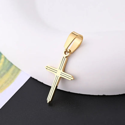 10 Pcs/Package 22x14mm 7x3.5mm 304 Stainless Steel 18K Gold Plated Rose Gold Plated Cross Simple Solid Color Polished Pendant