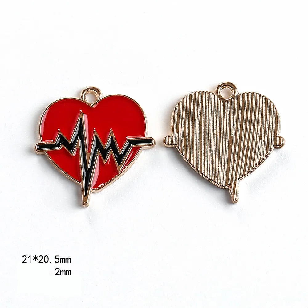 10 PCS/Package 23*32.5mm 27*26mm 8.5*30mm Hole 1~1.9mm Hole 2~2.9mm Alloy Human Face Mask Heart Shape Pendant