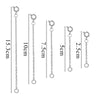 10 PCS/Package 25mm 50mm 75mm 304 Stainless Steel Solid Color Extension Chain
