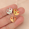 10 PCS/Package 304 Stainless Steel 18K Gold Plated Rose Gold Plated Customization Laser Engraving Heart Shape Pendant