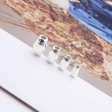 10 PCS/Package 5 PCS/Package Diameter 3mm Diameter 4mm Diameter 5mm Hole 1~1.9mm Sterling Silver Jewelry Eye Egg Polished Beads Spacer Bars