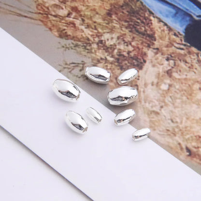 10 PCS/Package 5 PCS/Package Diameter 3mm Diameter 4mm Diameter 5mm Hole 1~1.9mm Sterling Silver Jewelry Eye Egg Polished Beads Spacer Bars