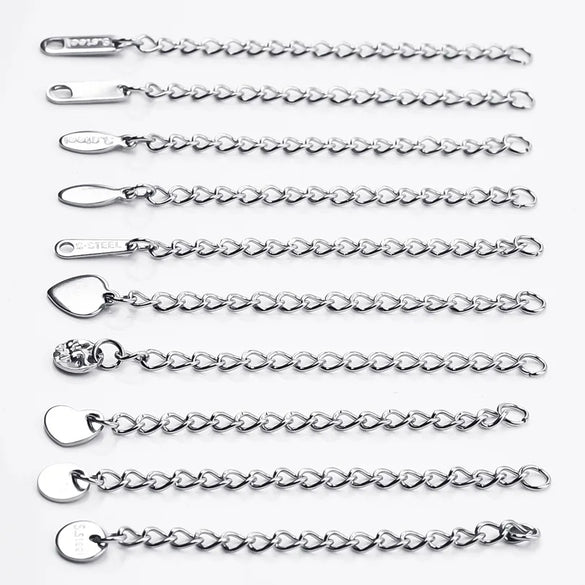 10 PCS/Package 6*60mm 304 Stainless Steel Geometric Polished Extension Chain