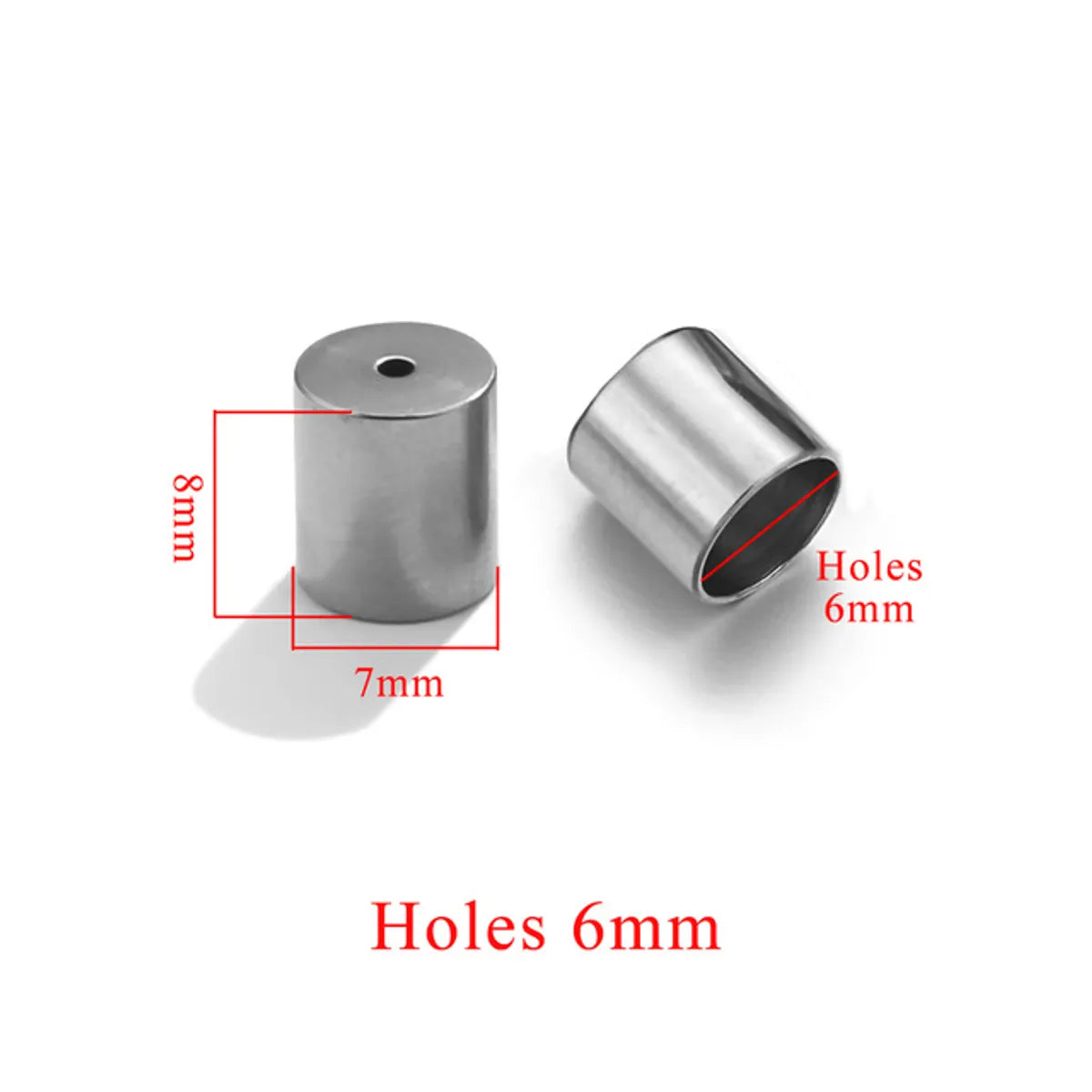 10 PCS/Package 7 * 8mm Hole 6~9.9mm 304 Stainless Steel Fish CAP Head Accessories Beads Jewelry Buckle