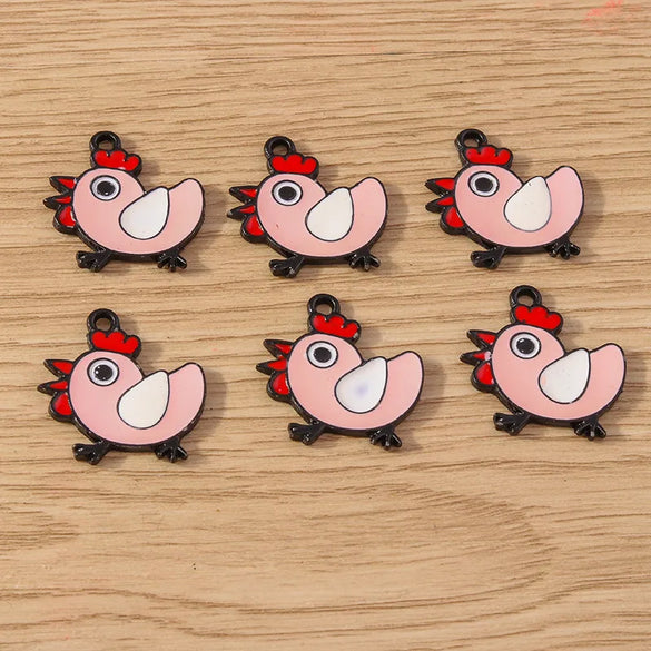 10 PCS/Package Alloy Chick Pendant