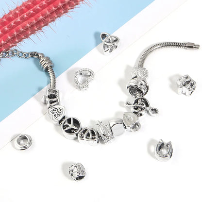 10 PCS/Package Alloy Heart Shape Crown Notes Beads