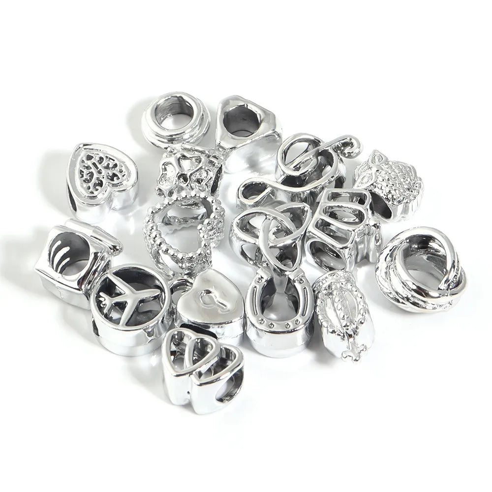 10 PCS/Package Alloy Heart Shape Crown Notes Beads