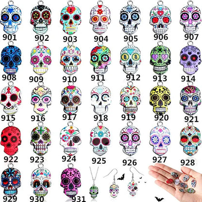 10 PCS/Package Alloy Skull Pendant