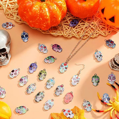 10 PCS/Package Alloy Skull Pendant