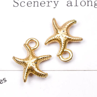 10 Pcs/Package Beach Simple Style Starfish Alloy Plating Jewelry Accessories