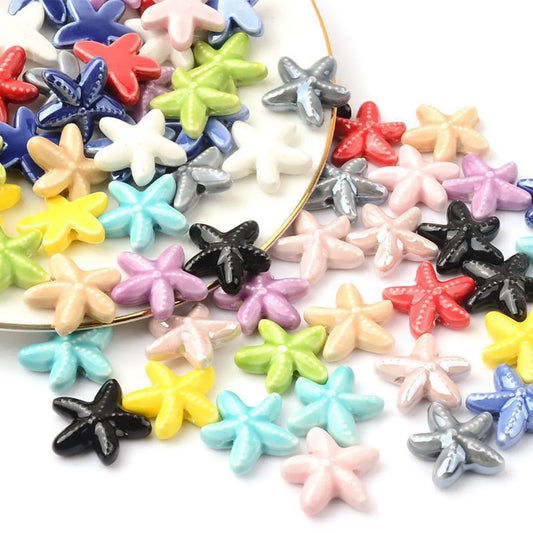 10 PCS/Package Ceramics Starfish Beads