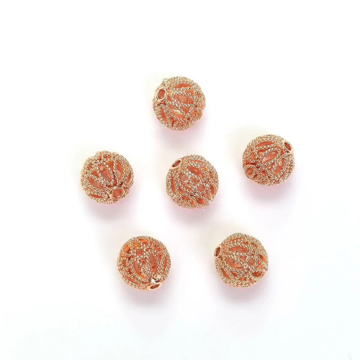 10 PCS/Package Copper Solid Color Beads