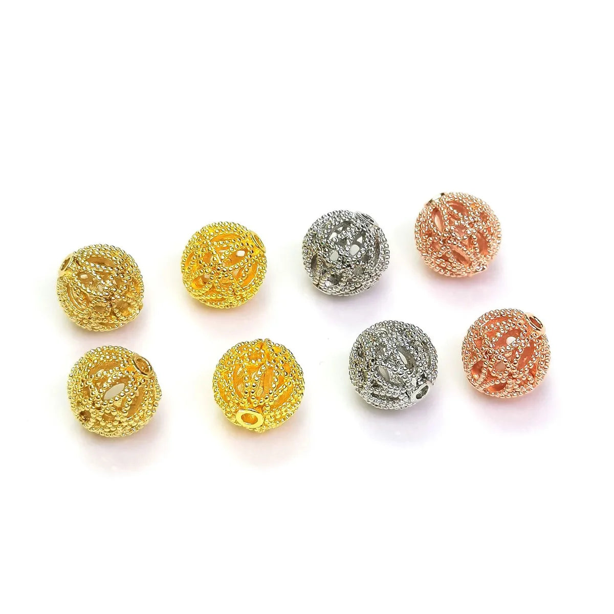 10 PCS/Package Copper Solid Color Beads