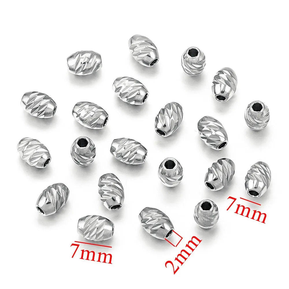 10 PCS/Package Diameter 5mm Hole 2~2.9mm 304 Stainless Steel Solid Color Polished Beads