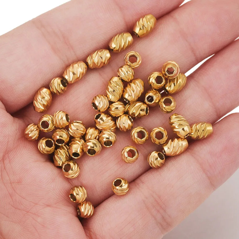 10 PCS/Package Diameter 5mm Hole 2~2.9mm 304 Stainless Steel Solid Color Polished Beads