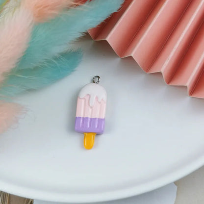 10 PCS/Package Resin Ice Cream Pendant