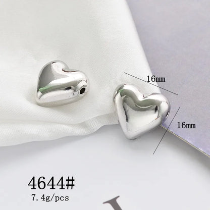 10 Pcs/Package Simple Style Animal Star Heart Shape Alloy Plating Pendant Beads Jewelry Accessories