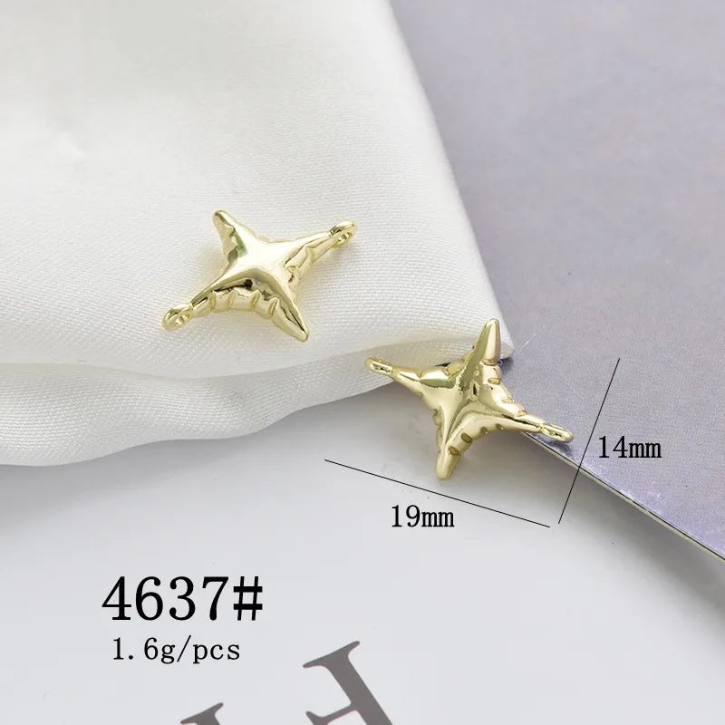 10 Pcs/Package Simple Style Animal Star Heart Shape Alloy Plating Pendant Beads Jewelry Accessories