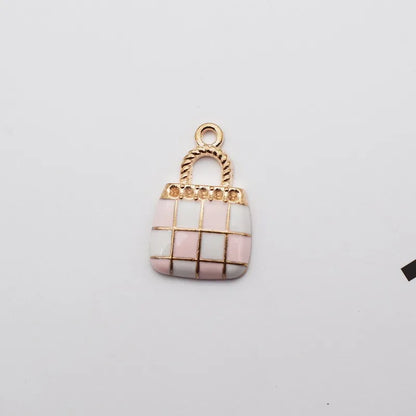 10 Pcs/Package Simple Style Bag Lattice Alloy Enamel Jewelry Accessories