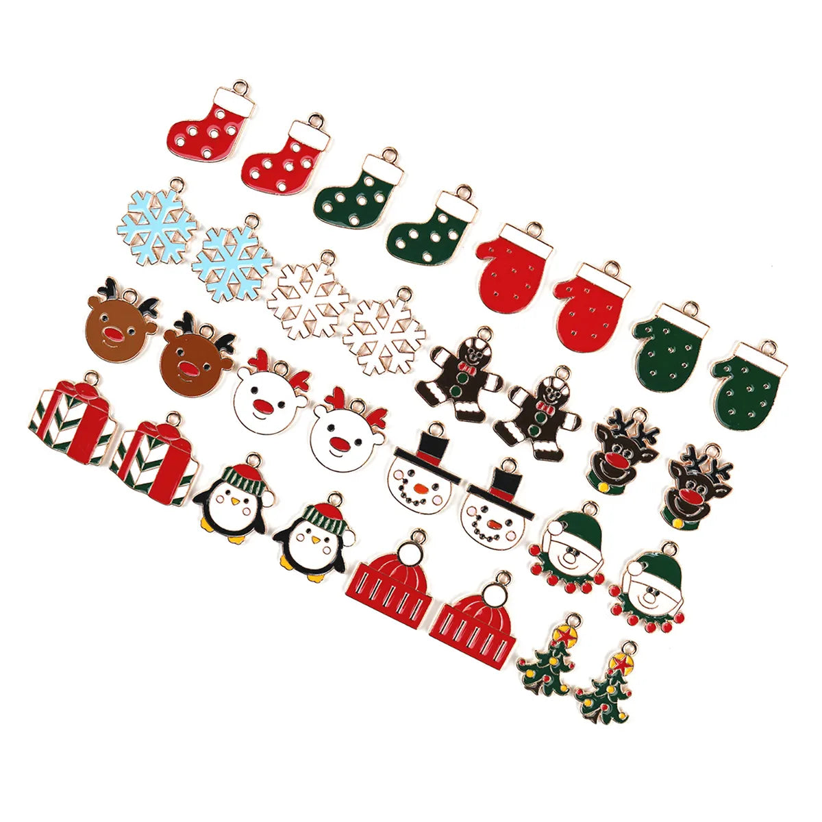 10 PCS/Package Zinc Alloy Christmas Hat Christmas Socks Pendant