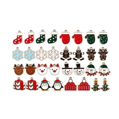 10 PCS/Package Zinc Alloy Christmas Hat Christmas Socks Pendant