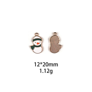 10 PCS/Package Zinc Alloy Christmas Tree Santa Claus Christmas Socks Pendant