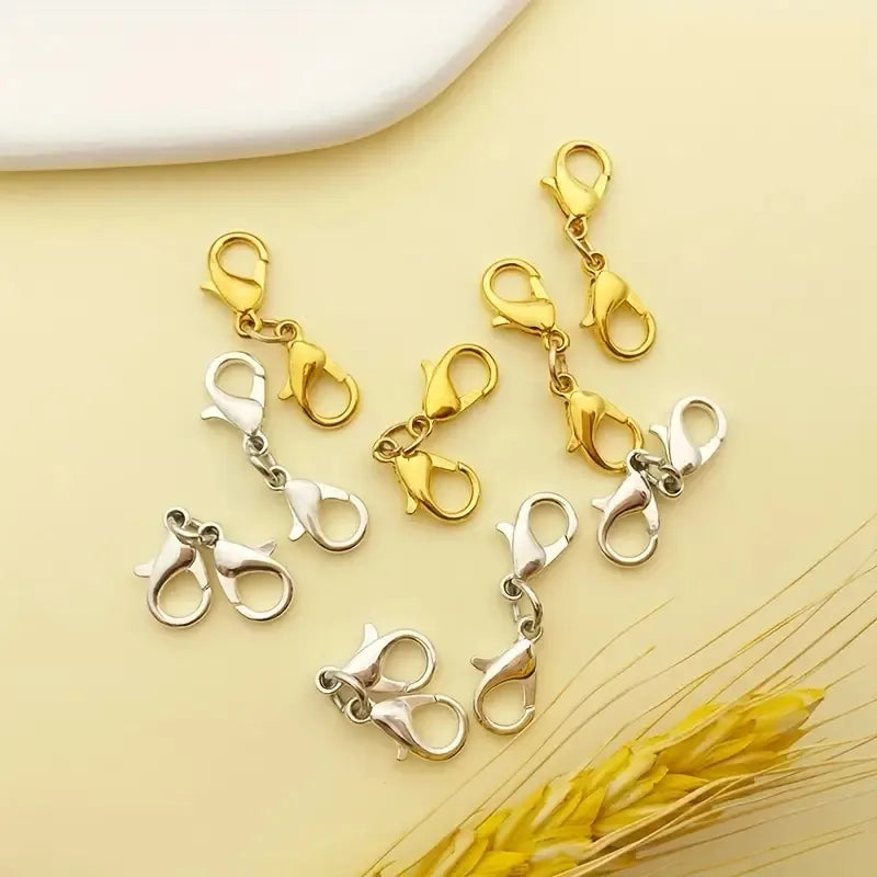 4 Pieces 10 Pieces Diameter 7 Mm Hole 1~1.9mm 201 Stainless Steel Gold Plated Solid Color Lobster Clasp