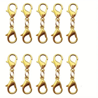 4 Pieces 10 Pieces Diameter 7 Mm Hole 1~1.9mm 201 Stainless Steel Gold Plated Solid Color Lobster Clasp