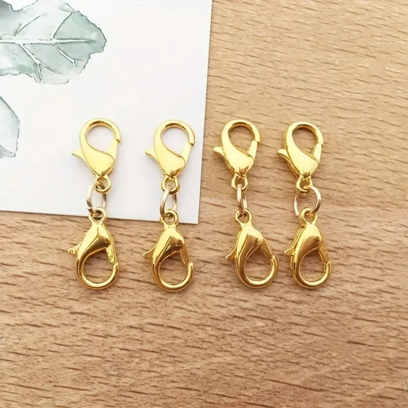 4 Pieces 10 Pieces Diameter 7 Mm Hole 1~1.9mm 201 Stainless Steel Gold Plated Solid Color Lobster Clasp