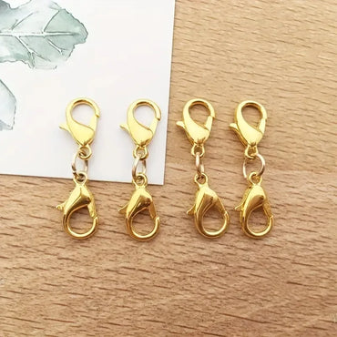 4 Pieces 10 Pieces Diameter 7 Mm Hole 1~1.9mm 201 Stainless Steel Gold Plated Solid Color Lobster Clasp