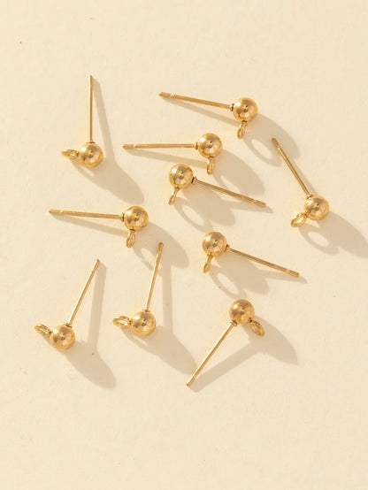 10 Pieces Simple Style Ball Stainless Steel Ear Studs