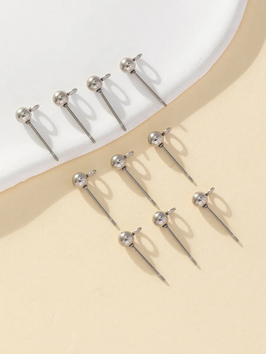 10 Pieces Simple Style Ball Stainless Steel Ear Studs