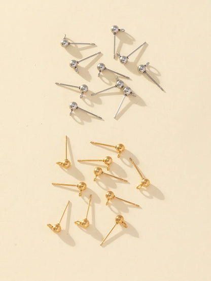 10 Pieces Simple Style Ball Stainless Steel Ear Studs