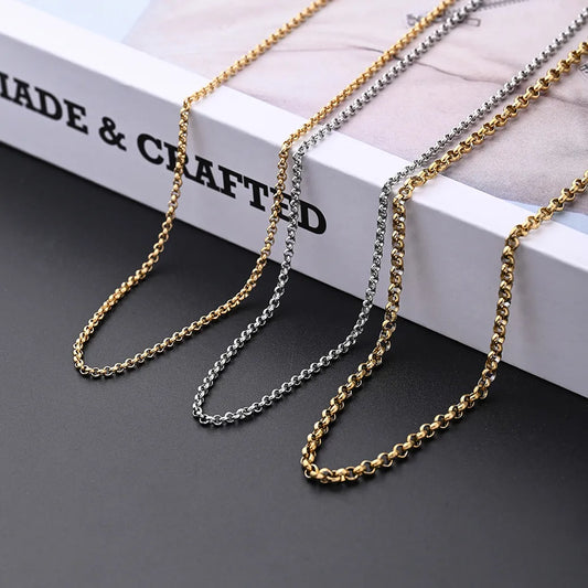 10 Strands/Package 6 Pieces/Bag 304 Stainless Steel Gold Plated Solid Color Polished Chain