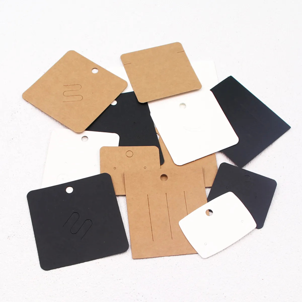 100 Blank Kraft Paper Earrings Earrings Card Bracelet Necklace Hairpin Jewelry Packaging Card Spot Wholesale