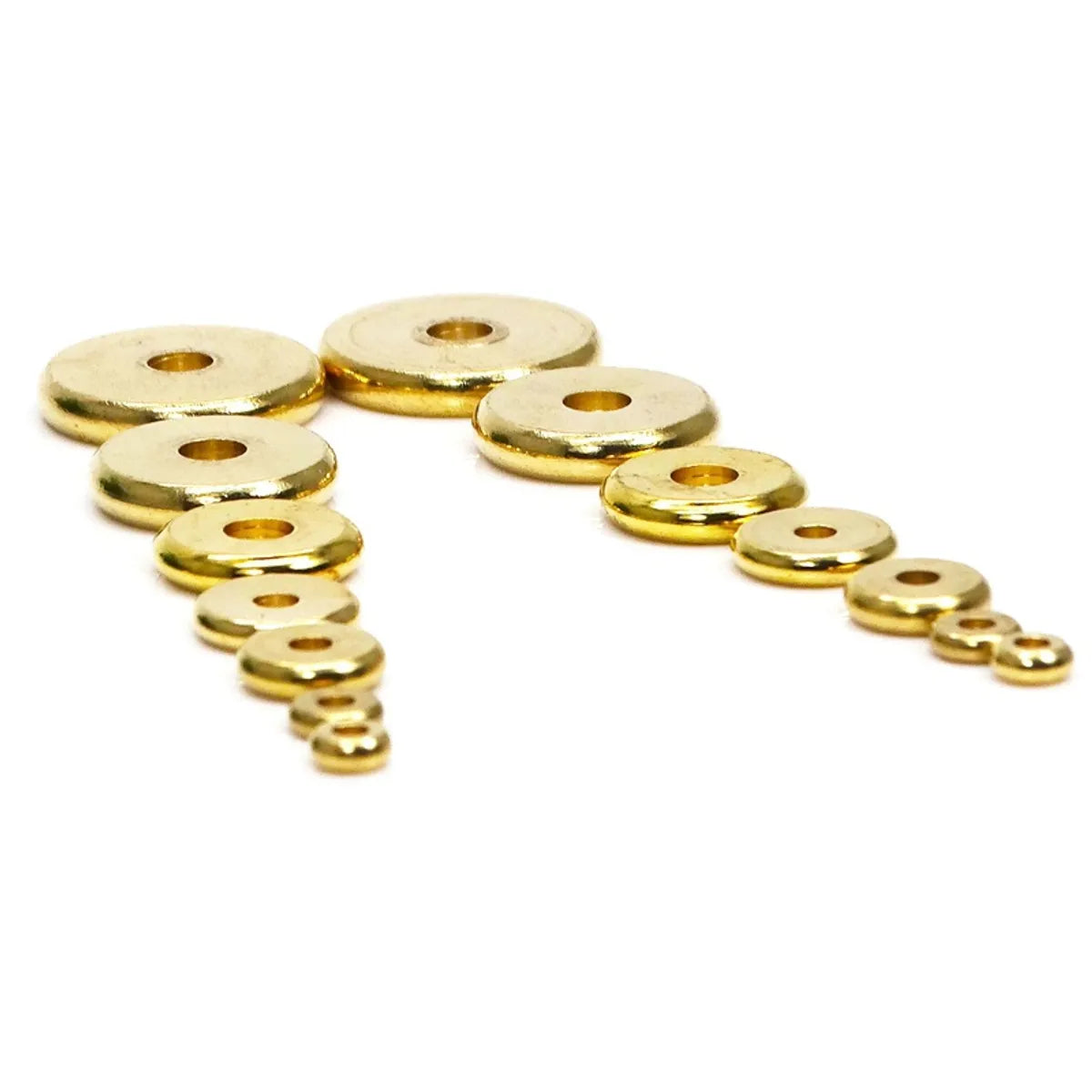 100 PCS/Package 14mm Diameter 4mm Hole 1~1.9mm Hole 3~3.9mm Brass Round Spacer Bars