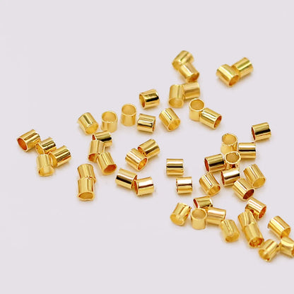 100 PCS/Package 1.5*1mm 2*2mm Copper 14K Gold Plated 18K Gold Plated Silver Plated Solid Color Polished Beads