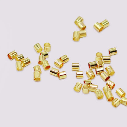 100 PCS/Package 1.5*1mm 2*2mm Copper 14K Gold Plated 18K Gold Plated Silver Plated Solid Color Polished Beads