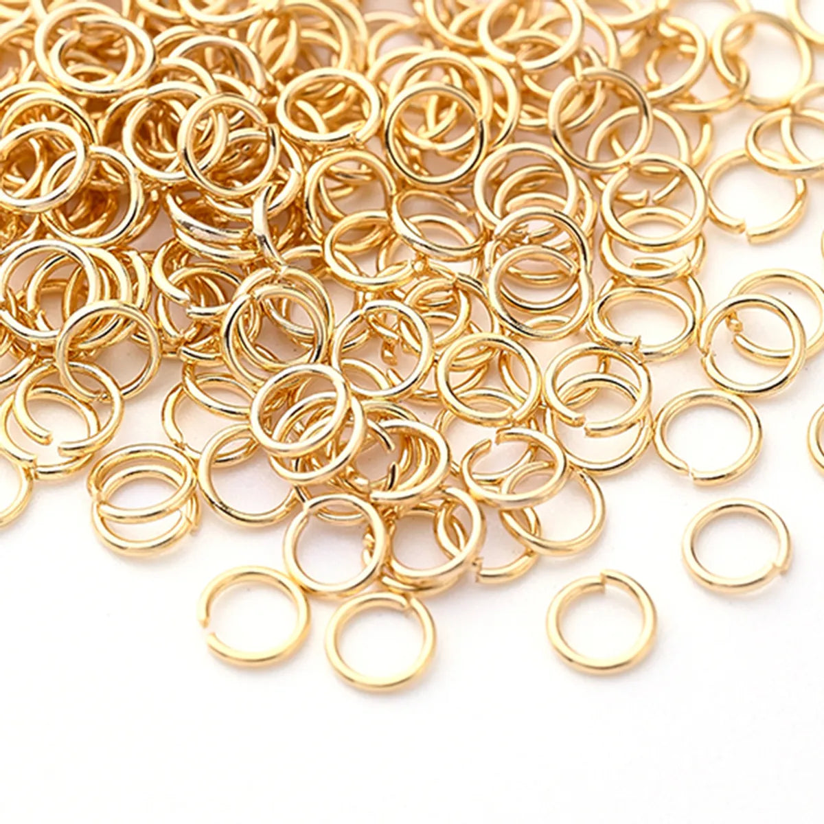 100 PCS/Package 3.5x0.5mm 3x0.5mm 4x0.5mm Hole 2~2.9mm Hole 3~3.9mm 304 Stainless Steel 18K Gold Plated Circle Simple Solid Color Polished Open Jump Rings