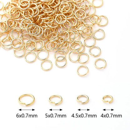 100 PCS/Package 4.5x0.7mm 4x0.7mm 5x0.7mm Hole 2~2.9mm Hole 3~3.9mm Hole 4~4.9mm 304 Stainless Steel 18K Gold Plated Circle Simple Solid Color Polished Open Jump Rings