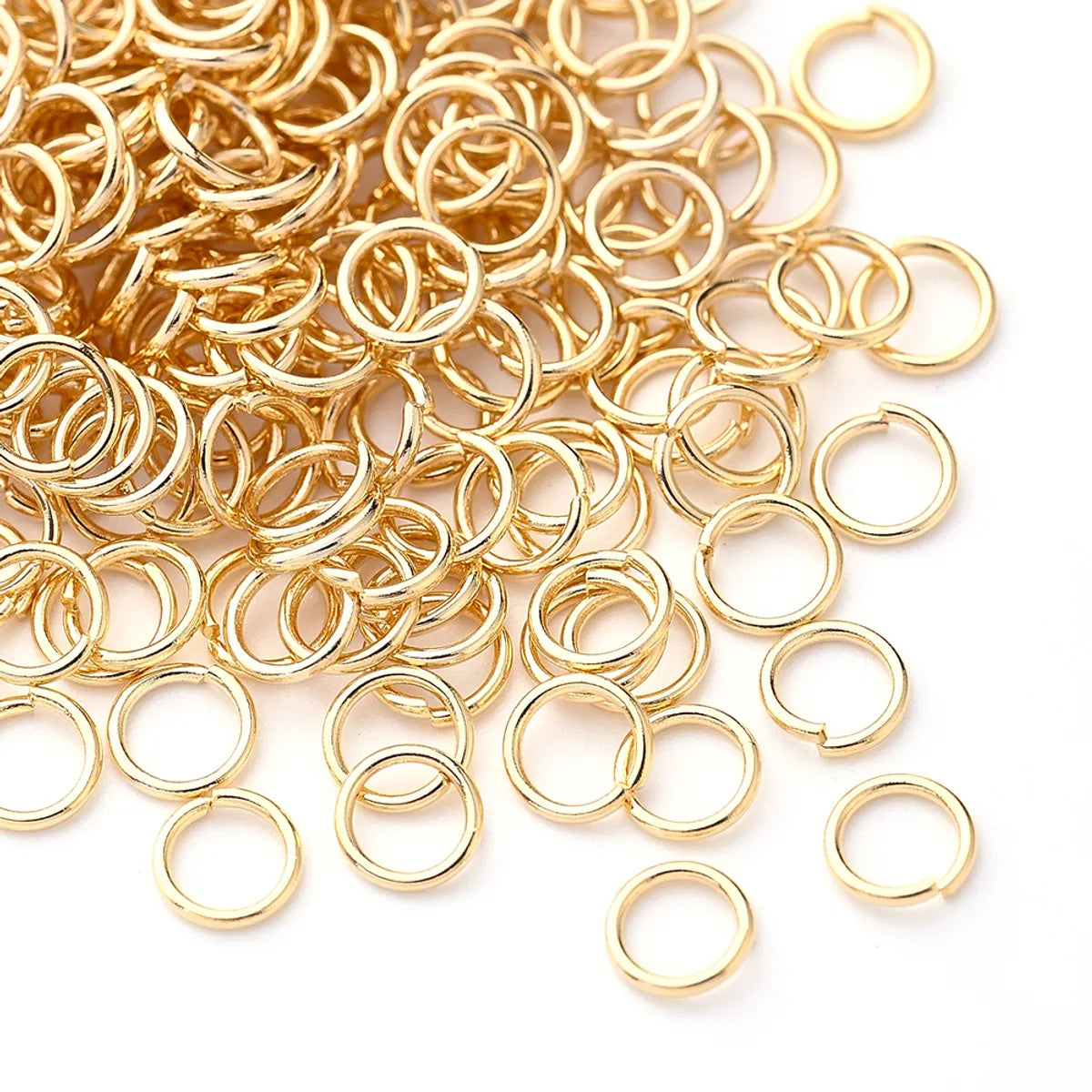 100 PCS/Package 4.5x0.7mm 4x0.7mm 5x0.7mm Hole 2~2.9mm Hole 3~3.9mm Hole 4~4.9mm 304 Stainless Steel 18K Gold Plated Circle Simple Solid Color Polished Open Jump Rings