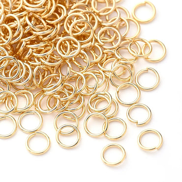 100 PCS/Package 4.5x0.7mm 4x0.7mm 5x0.7mm Hole 2~2.9mm Hole 3~3.9mm Hole 4~4.9mm 304 Stainless Steel 18K Gold Plated Circle Simple Solid Color Polished Open Jump Rings