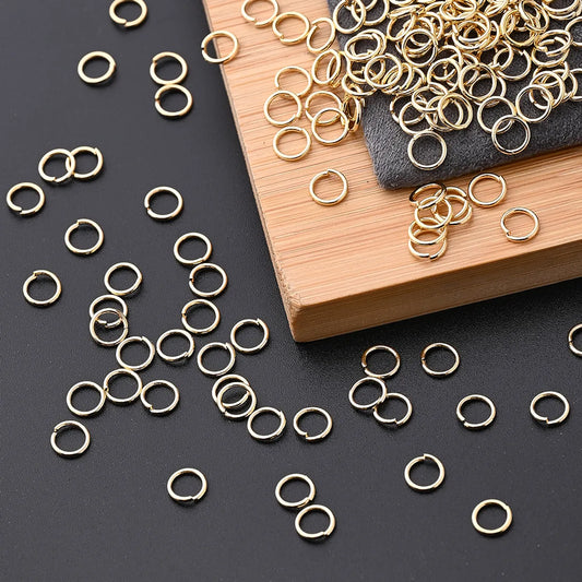 100 PCS/Package 4.5x0.7mm 4x0.7mm 5x0.7mm Hole 2~2.9mm Hole 3~3.9mm Hole 4~4.9mm 304 Stainless Steel 18K Gold Plated Circle Simple Solid Color Polished Open Jump Rings