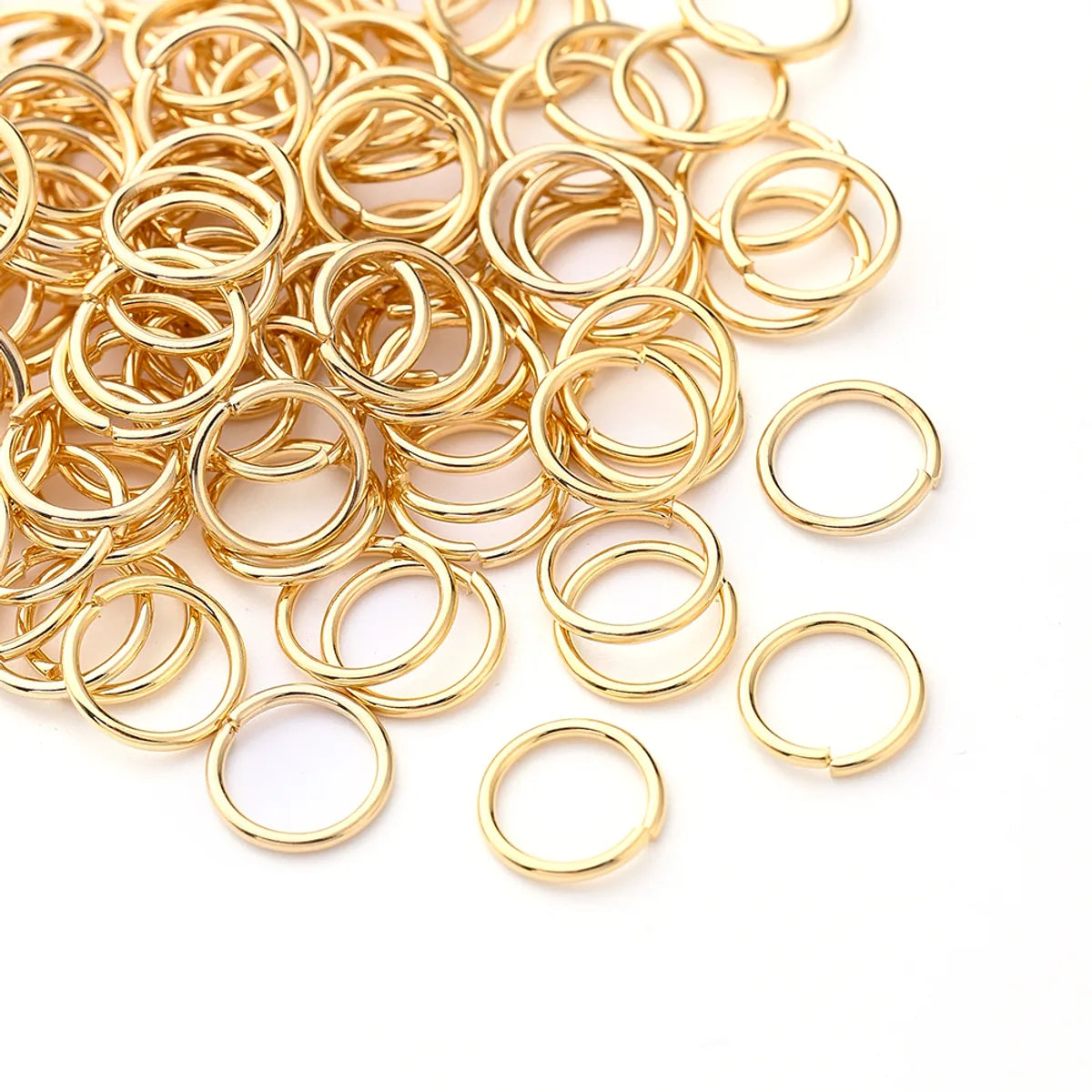 100 PCS/Package 50 PCS/Package 5x1mm 6.5x1mm 6x1mm Hole 3~3.9mm Hole 4~4.9mm Hole 5~5.9mm 304 Stainless Steel 18K Gold Plated Circle Simple Solid Color Polished Open Jump Rings