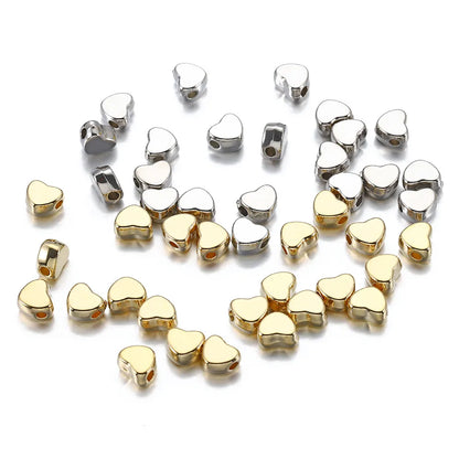 100 PCS/Package 6*7mm Hole 2~2.9mm Plastic Heart Shape Beads