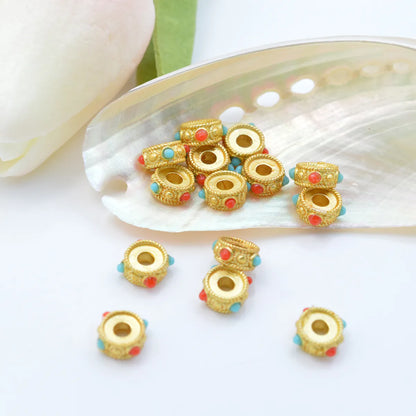 100 PCS/Package 7 * 3mm Alloy Round Beads Spacer Bars