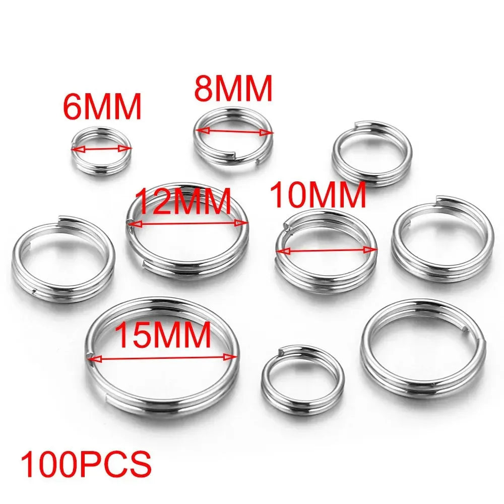 100 PCS/Package Diameter 10mm Diameter 6 Mm Diameter 8mm 304 Stainless Steel Solid Color Connection Ring