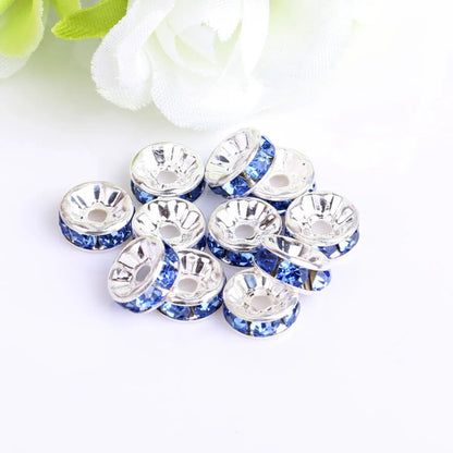 100 PCS/Package Diameter 10mm Diameter 6 Mm Diameter 8mm Metal Rhinestones Round Polished Spacer Bars