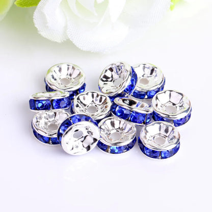 100 PCS/Package Diameter 10mm Diameter 6 Mm Diameter 8mm Metal Rhinestones Round Polished Spacer Bars